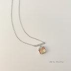 Crystal cube pendant necklace