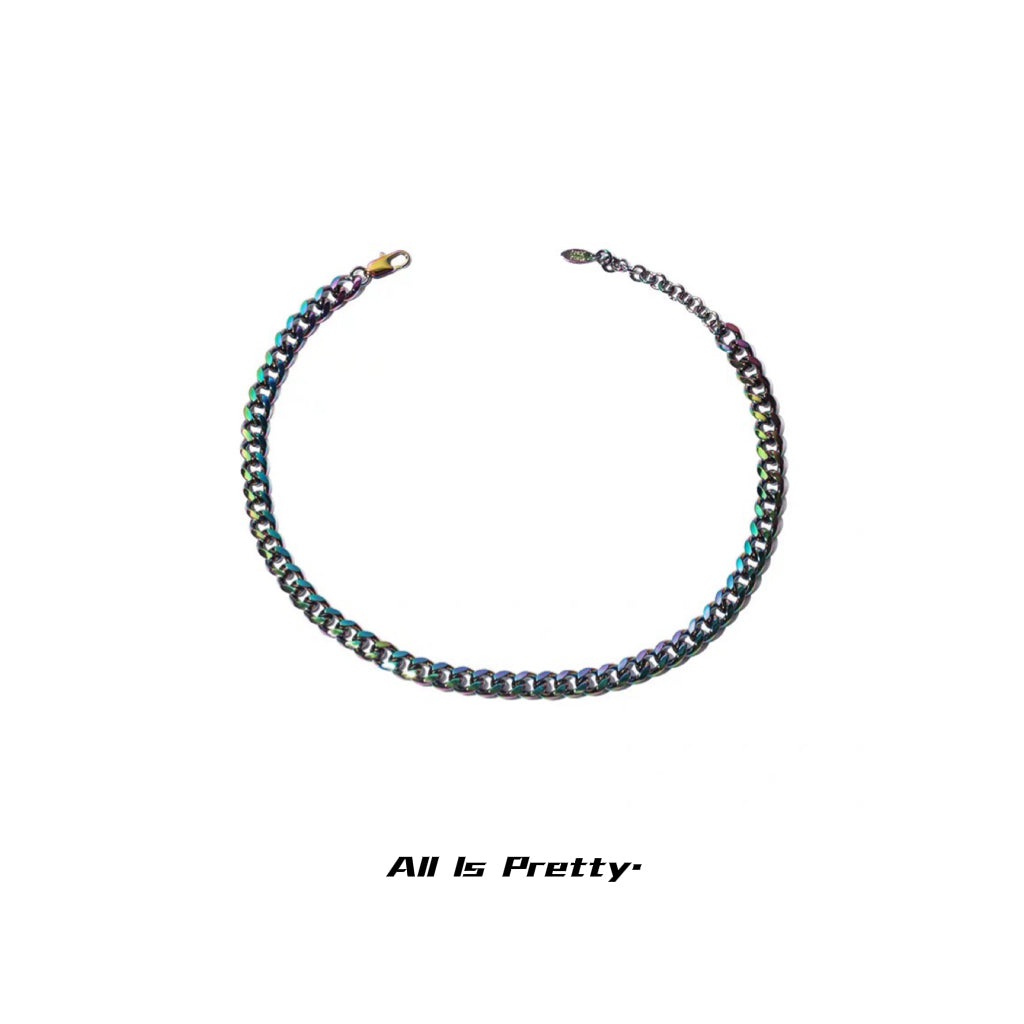 Unisex Holographic Cuban Link Necklace