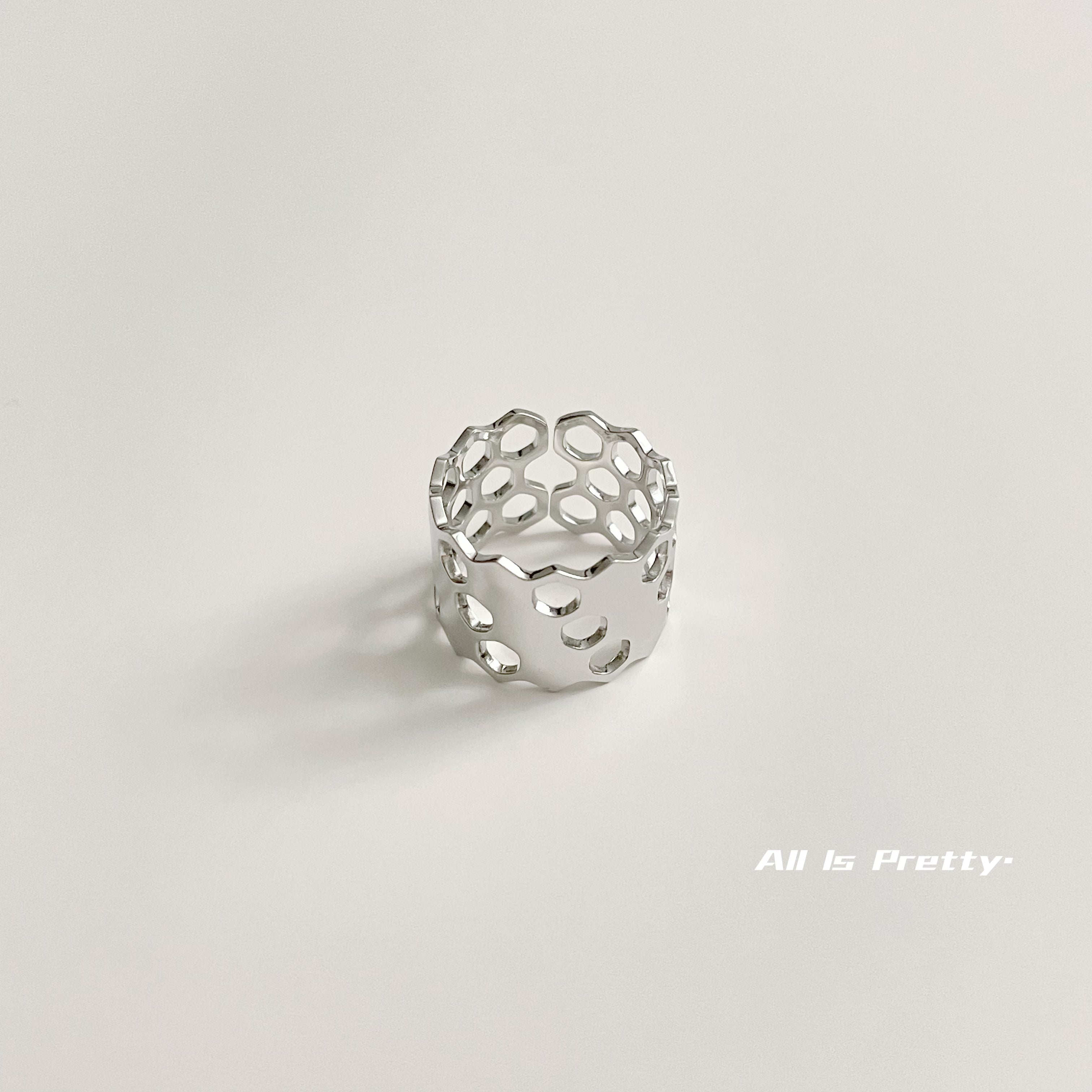 Gold plated honeycomb ring
