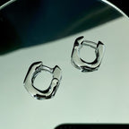 U sterling-silver hoop earrings