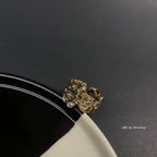 Textured crown open ring