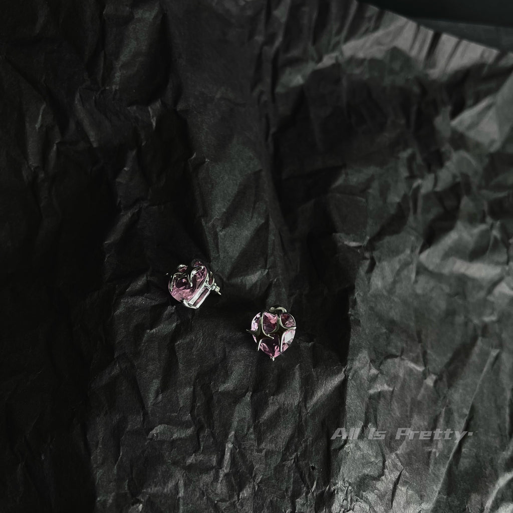 Pink diamonds studded earrings