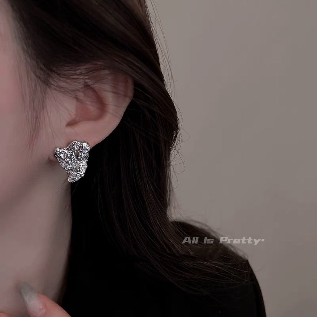 Textured chip earrings
