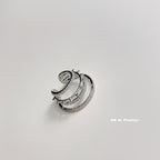 Layered stars crystal cuff earring(single)
