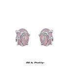 Lava pink studded earrings