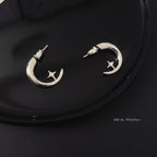 Moon star hoop earrings
