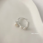 Handmade pearls sterling silver ring