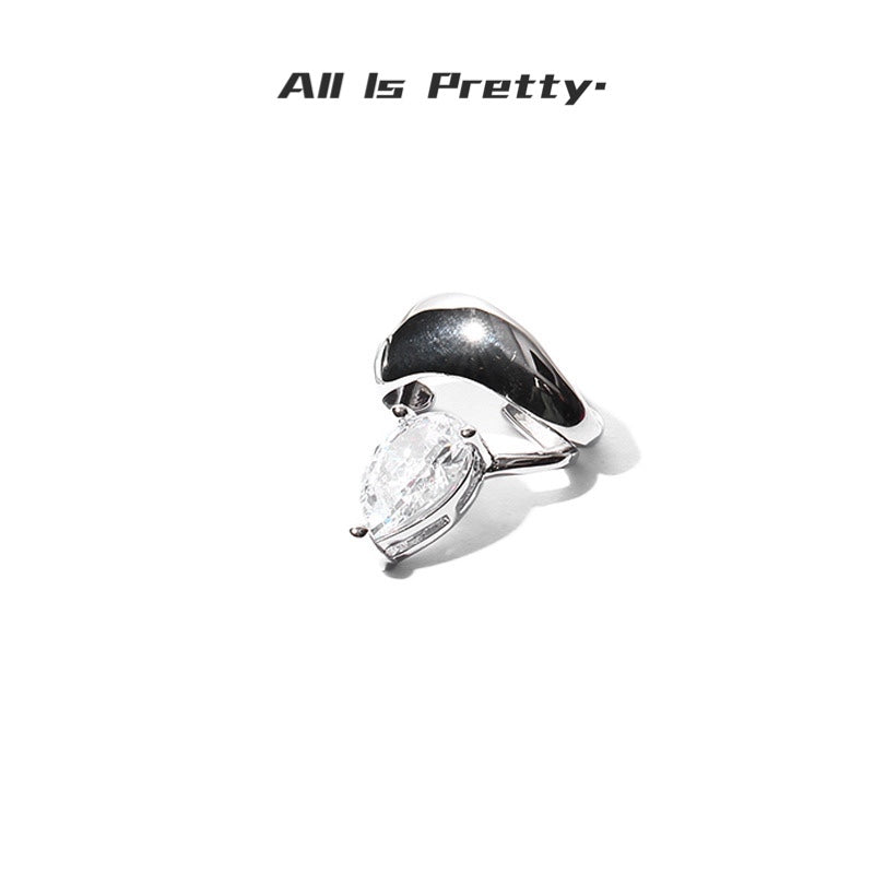 Tear drop crystal earring cuff (single)