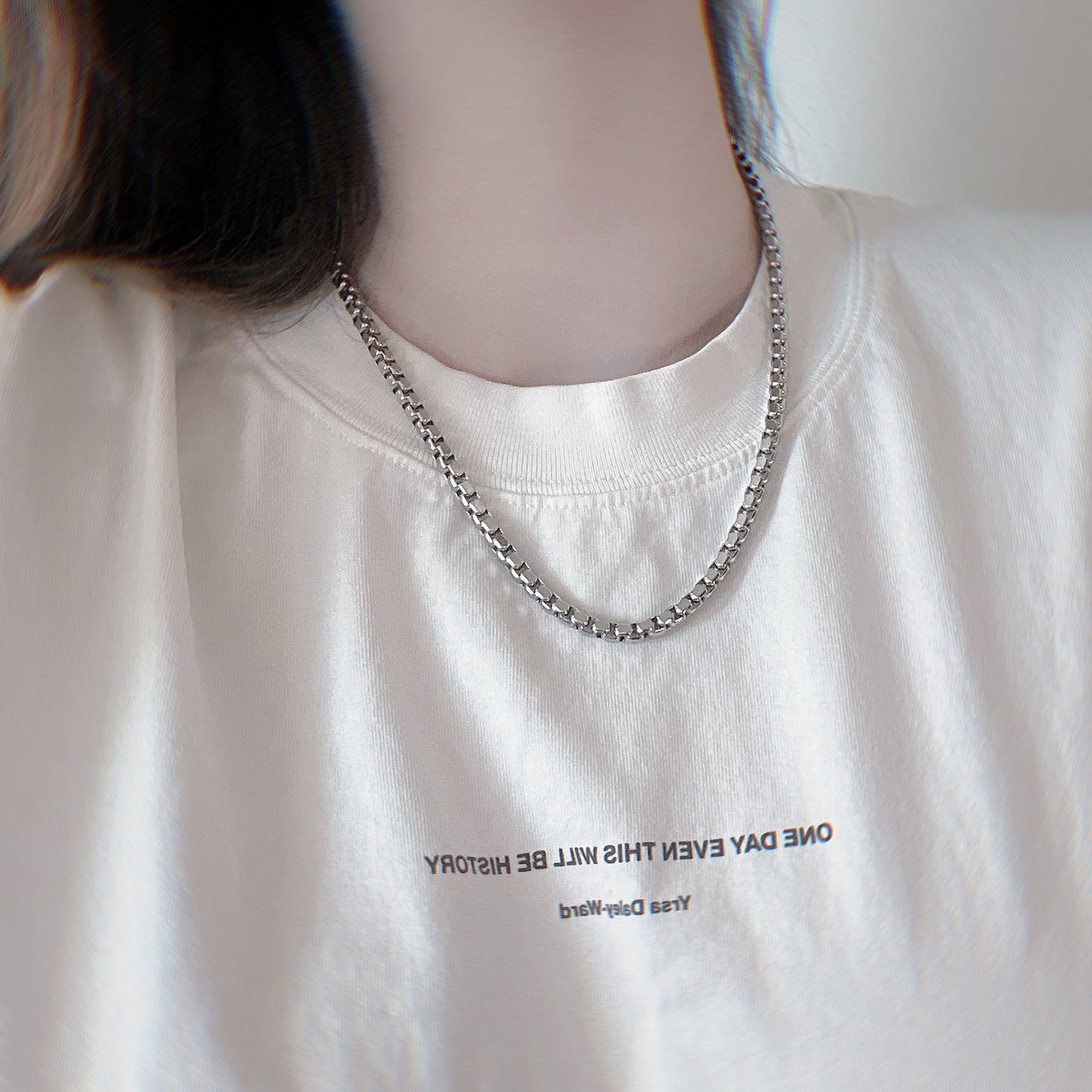 Unisex box chain necklace