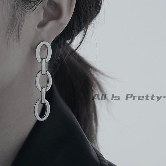 Chunky chain silver earrings
