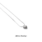 White gold plated heart pendant necklace
