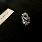 Chunky chain crystal ring
