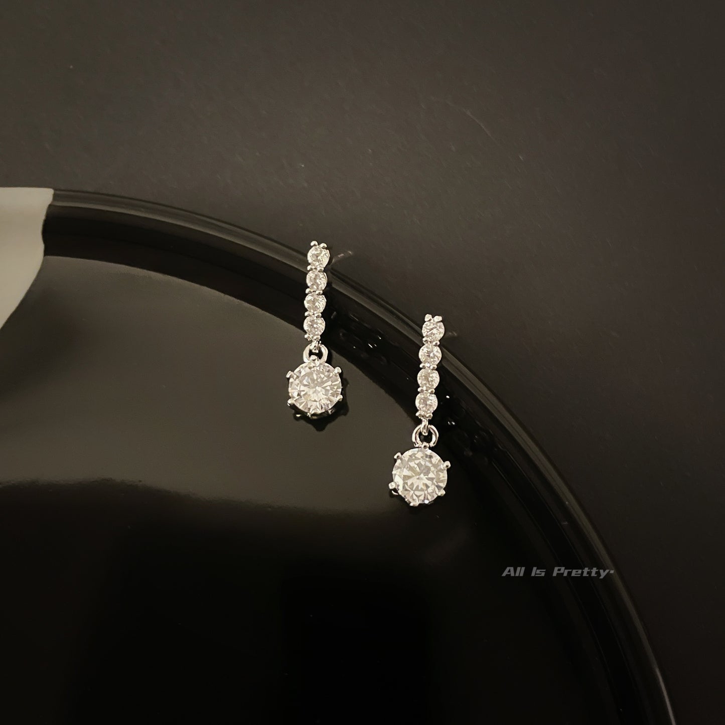 Crystal bell stud earrings