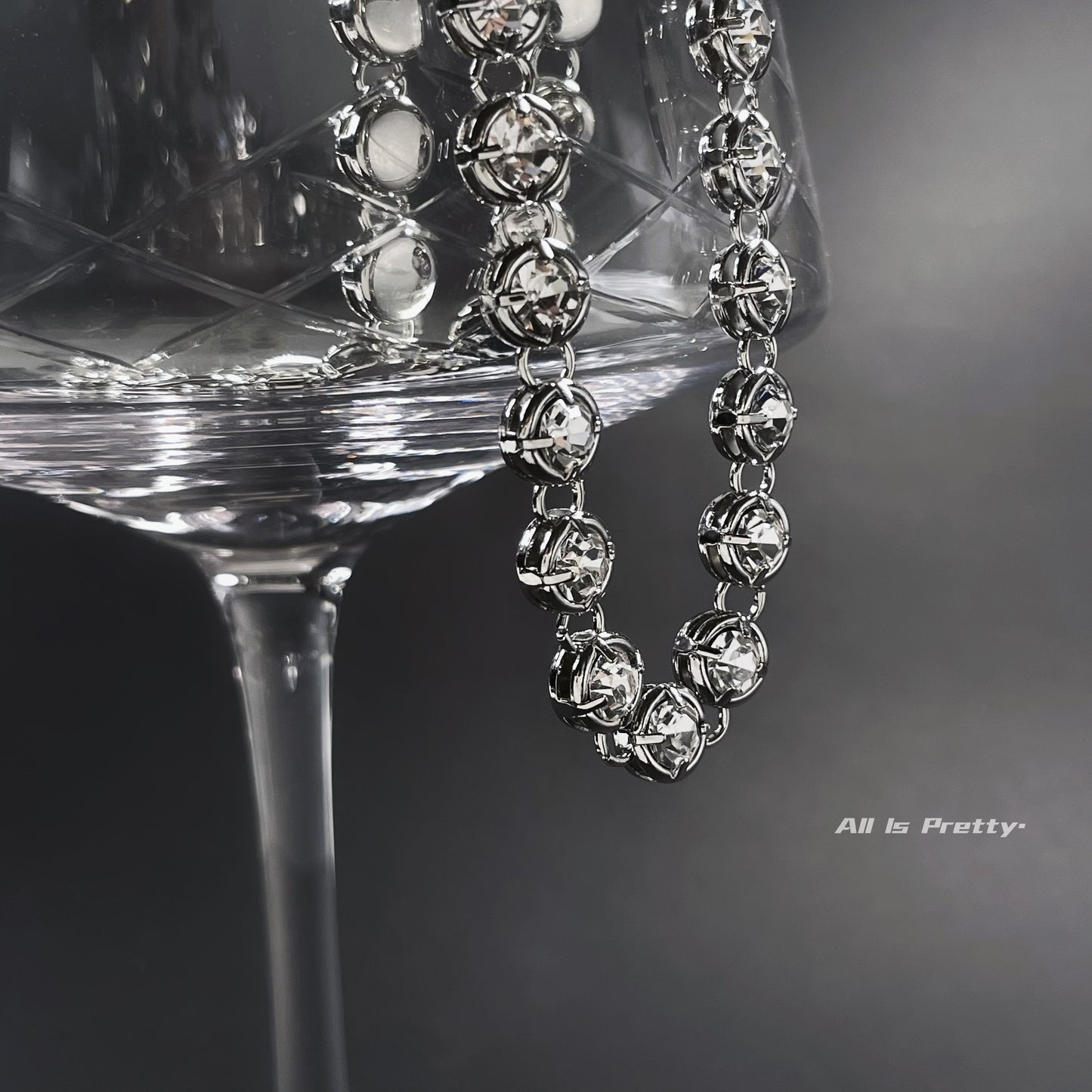 Glamour Tennis Crystal Gold-Plated Necklace