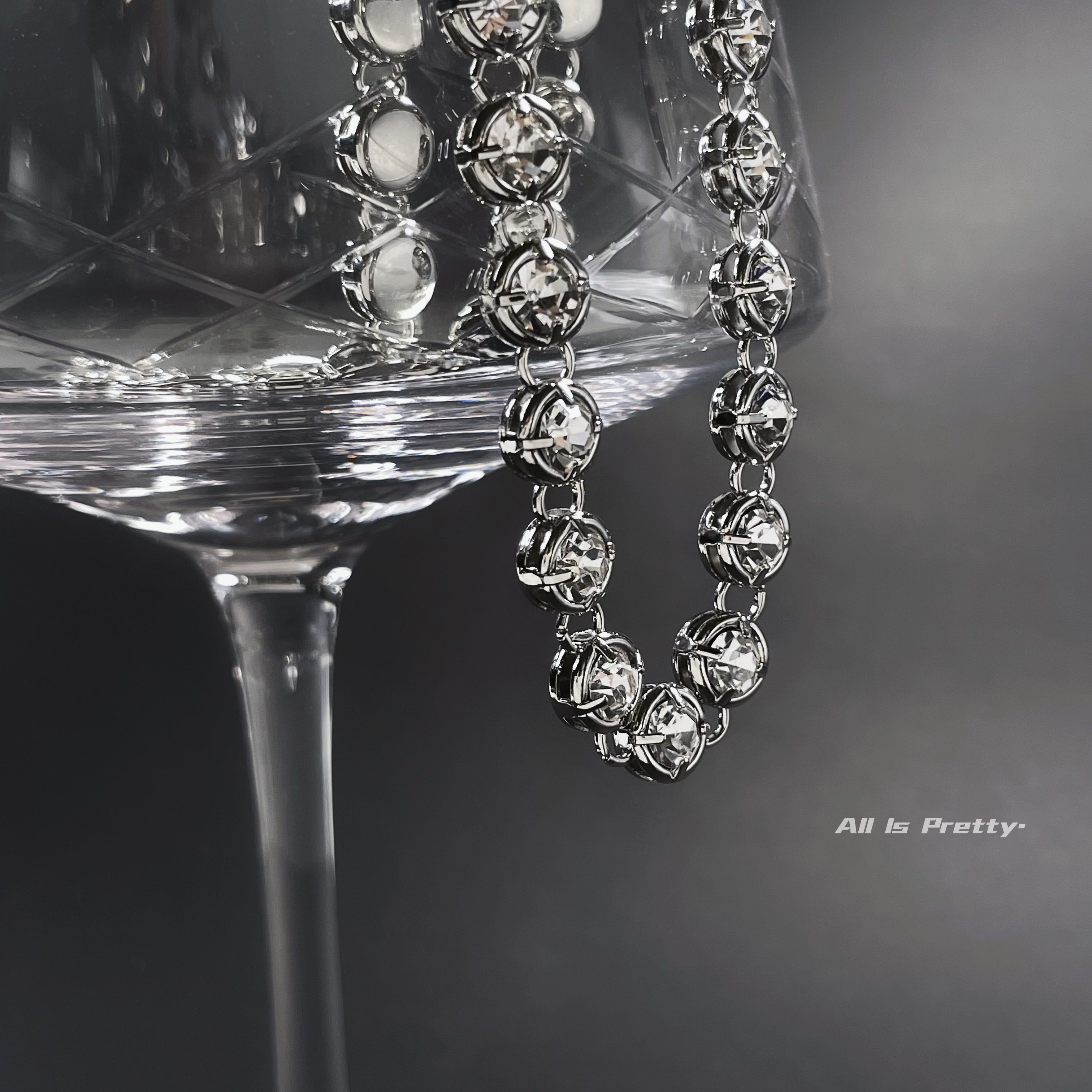 Glamour Tennis Crystal Gold-Plated Necklace