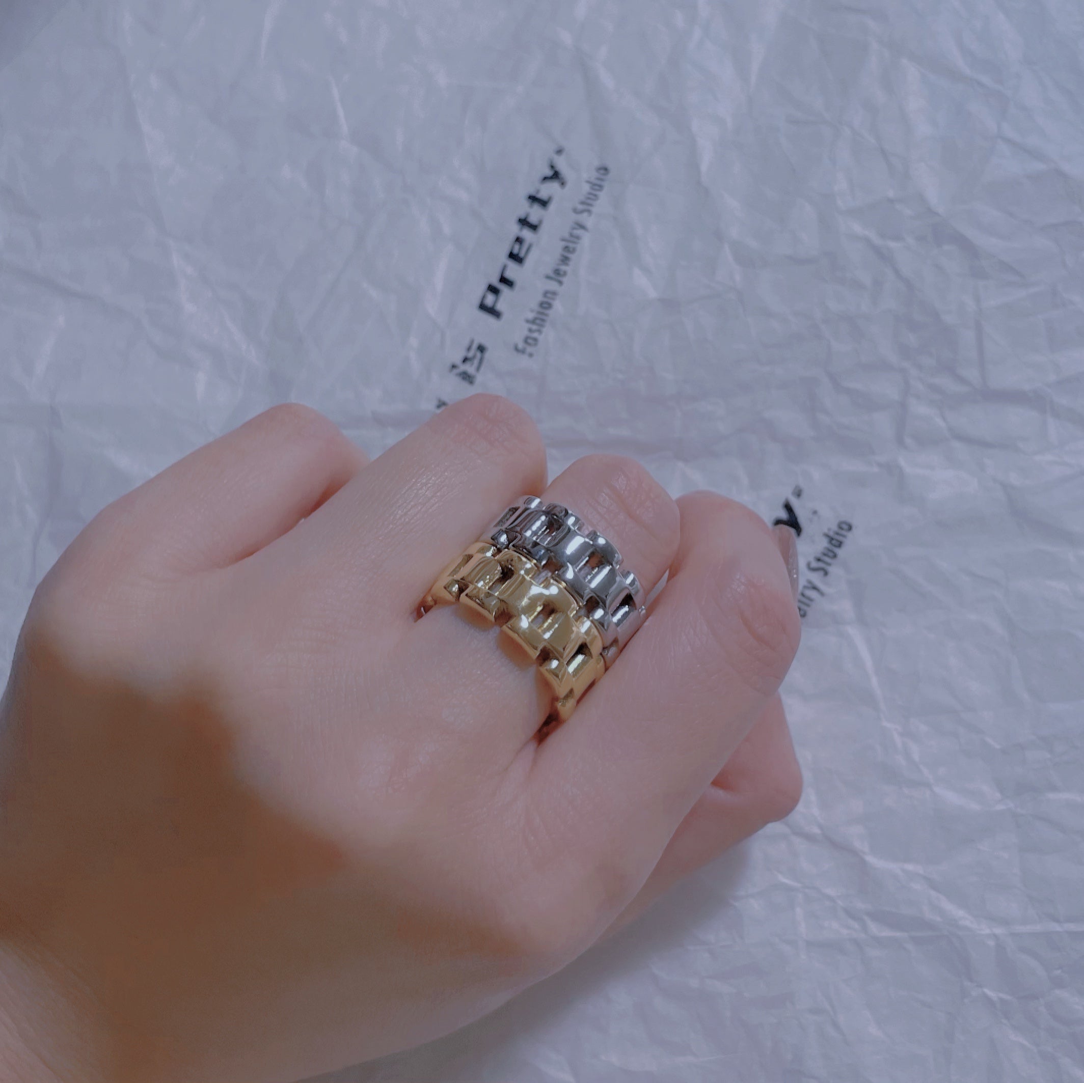 Gold plated chain ring