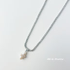 Baroque pearl crystal necklace