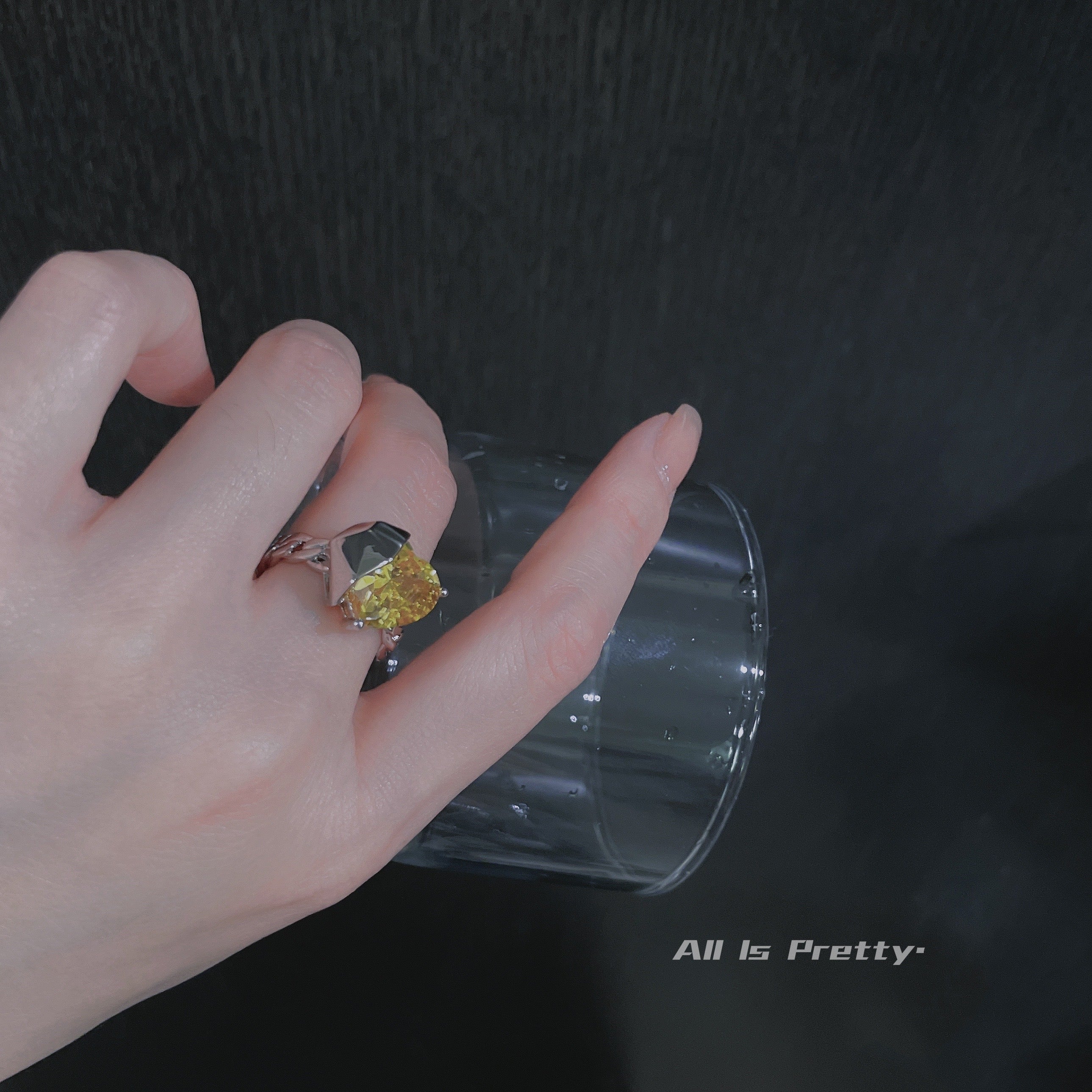 Yellow diamond heart ring