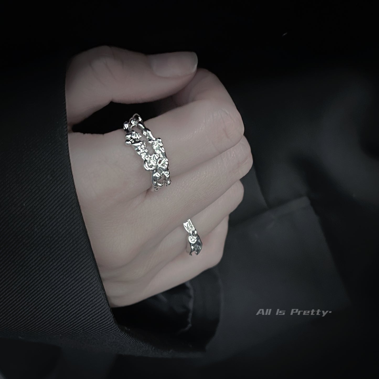 lava shape open ring