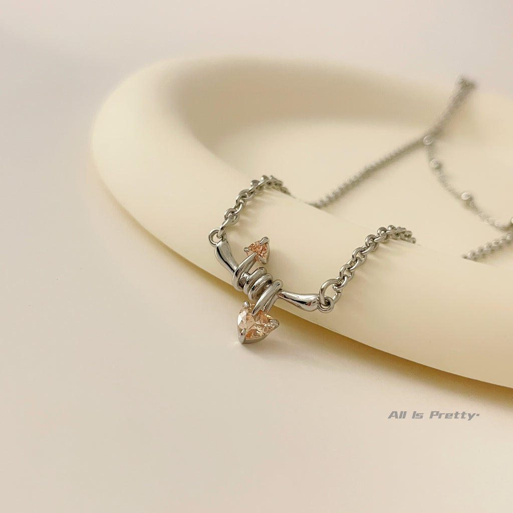 Double layered chain necklace