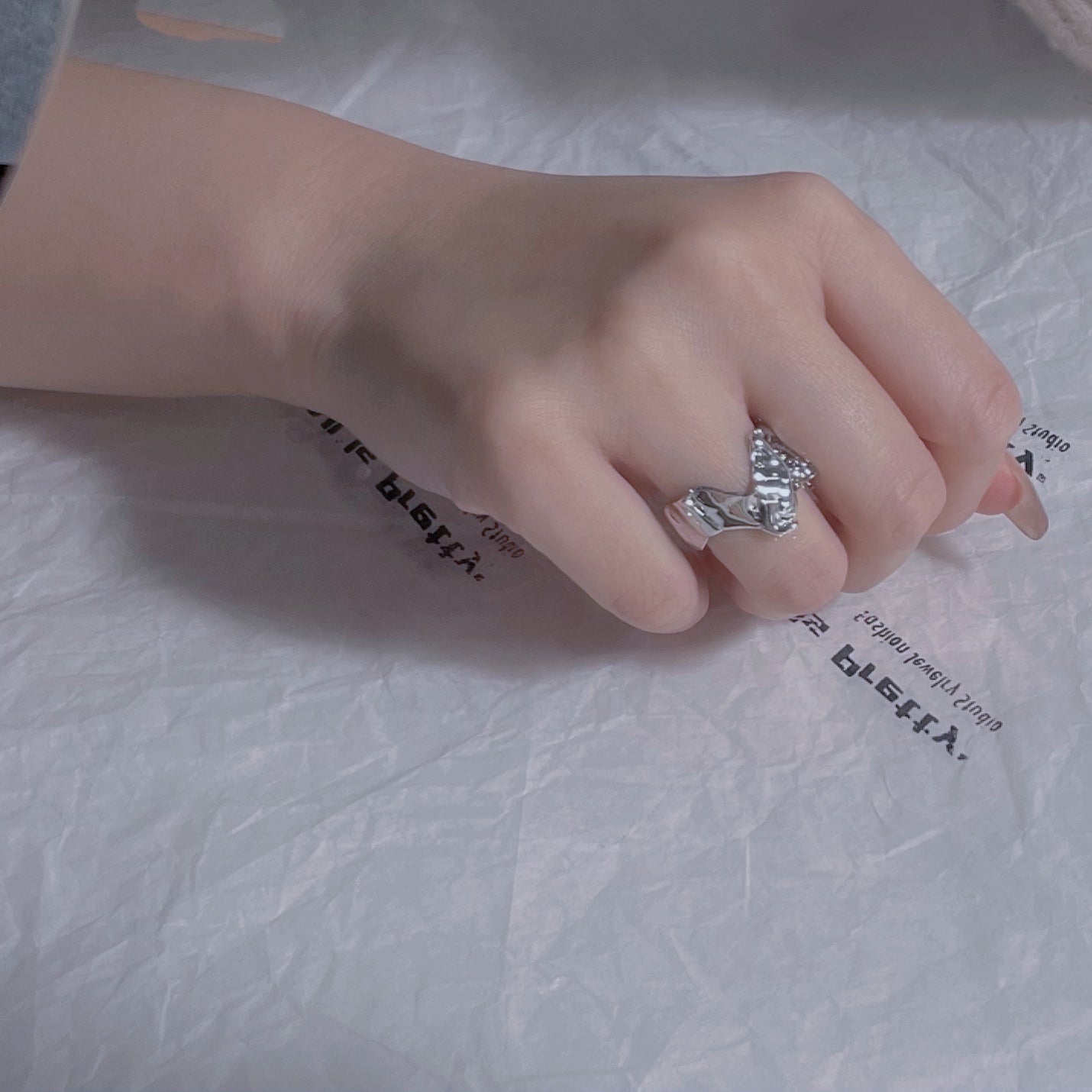 Wrinkle handmade ring