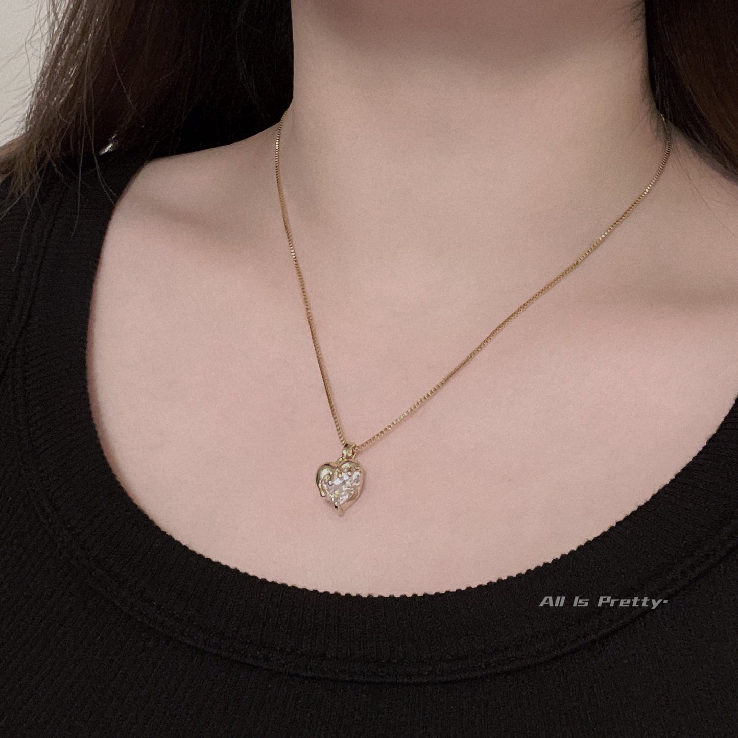 18k Gold-Plated Heart Pendant Necklace