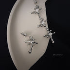 Snowflake unbalanced earrings
