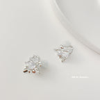 Heart crystal clip-on earrings