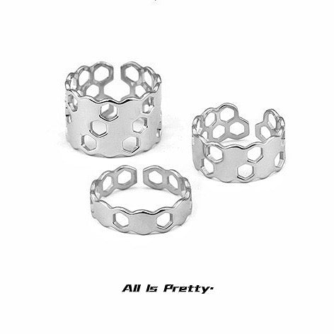 Gold plated honeycomb ring