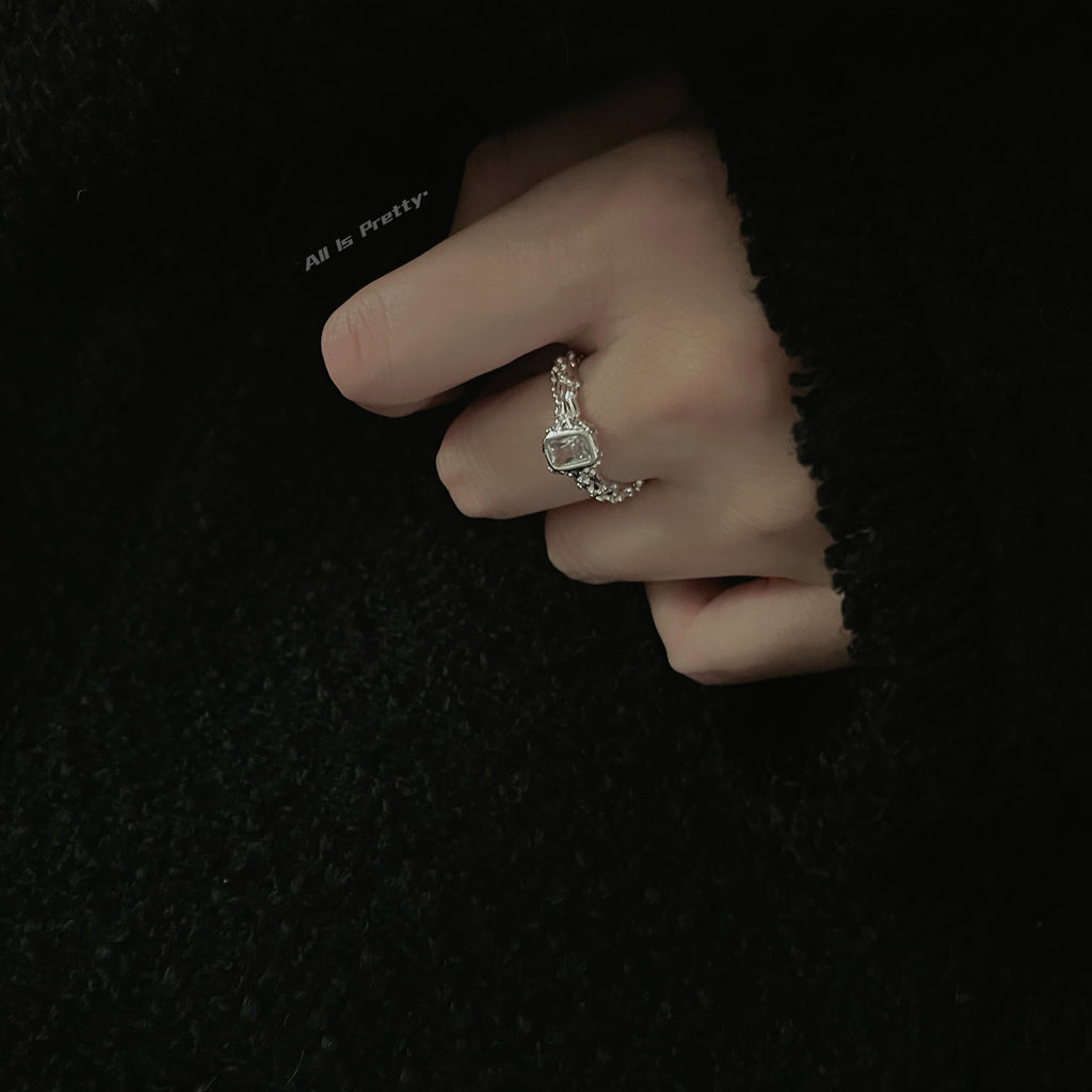 Ice textured open ring