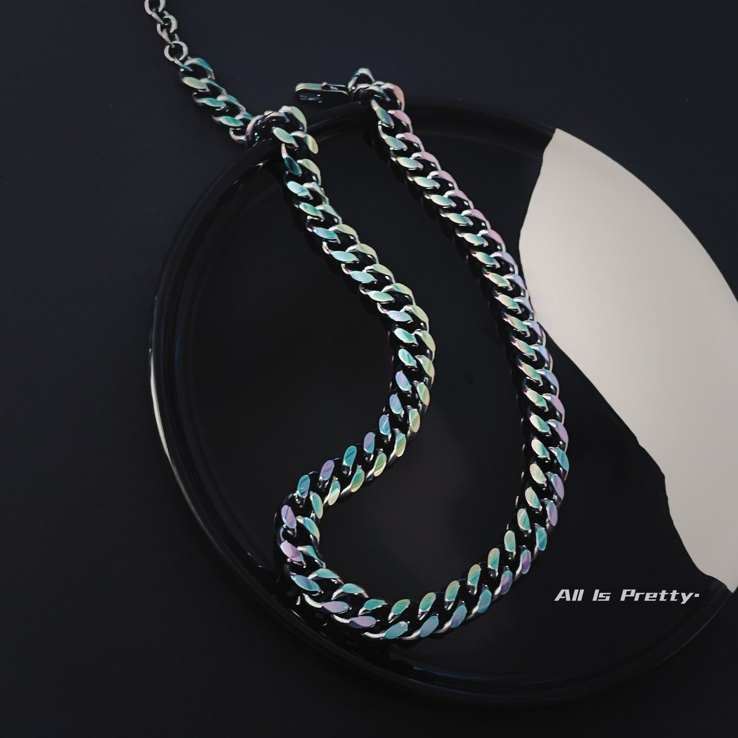 Unisex Holographic Cuban Link Necklace