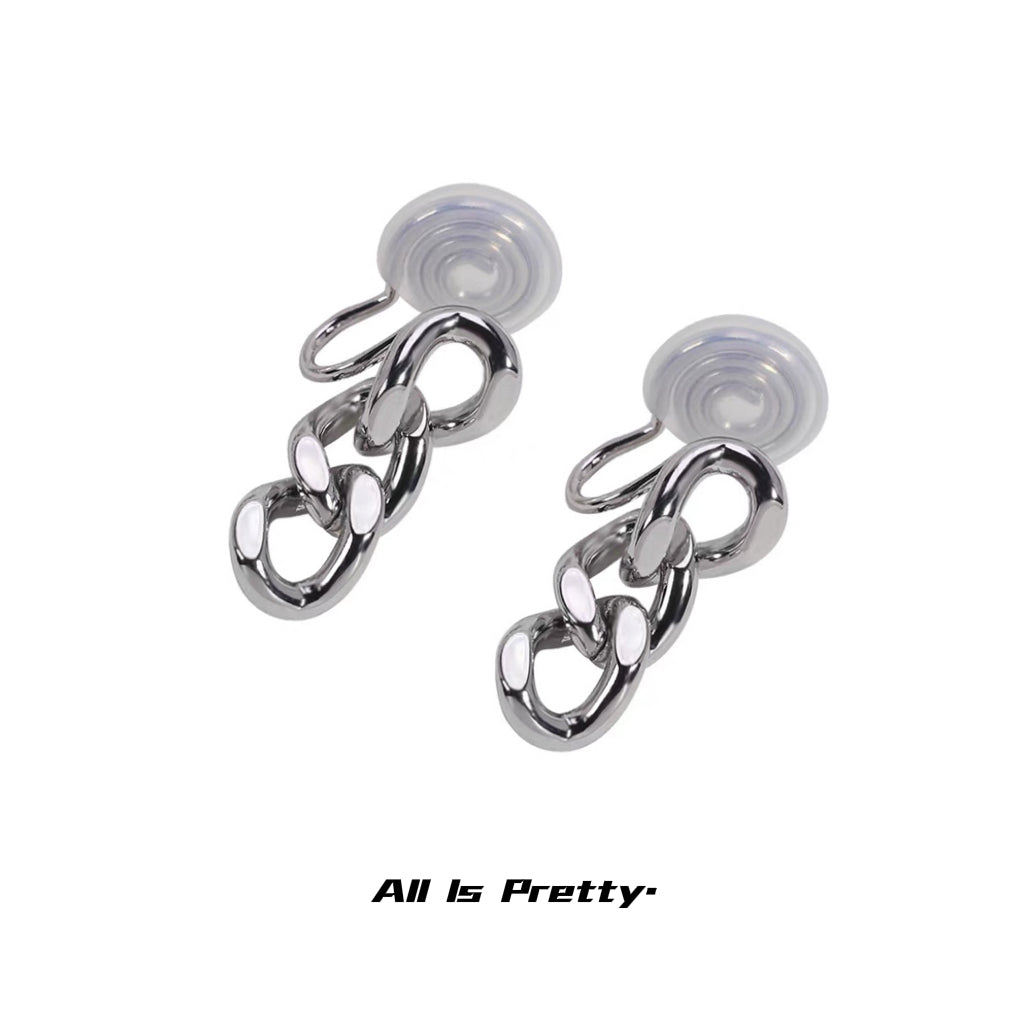 Minimalism chain clip-on earrings