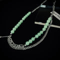 Double layered jade chain necklace