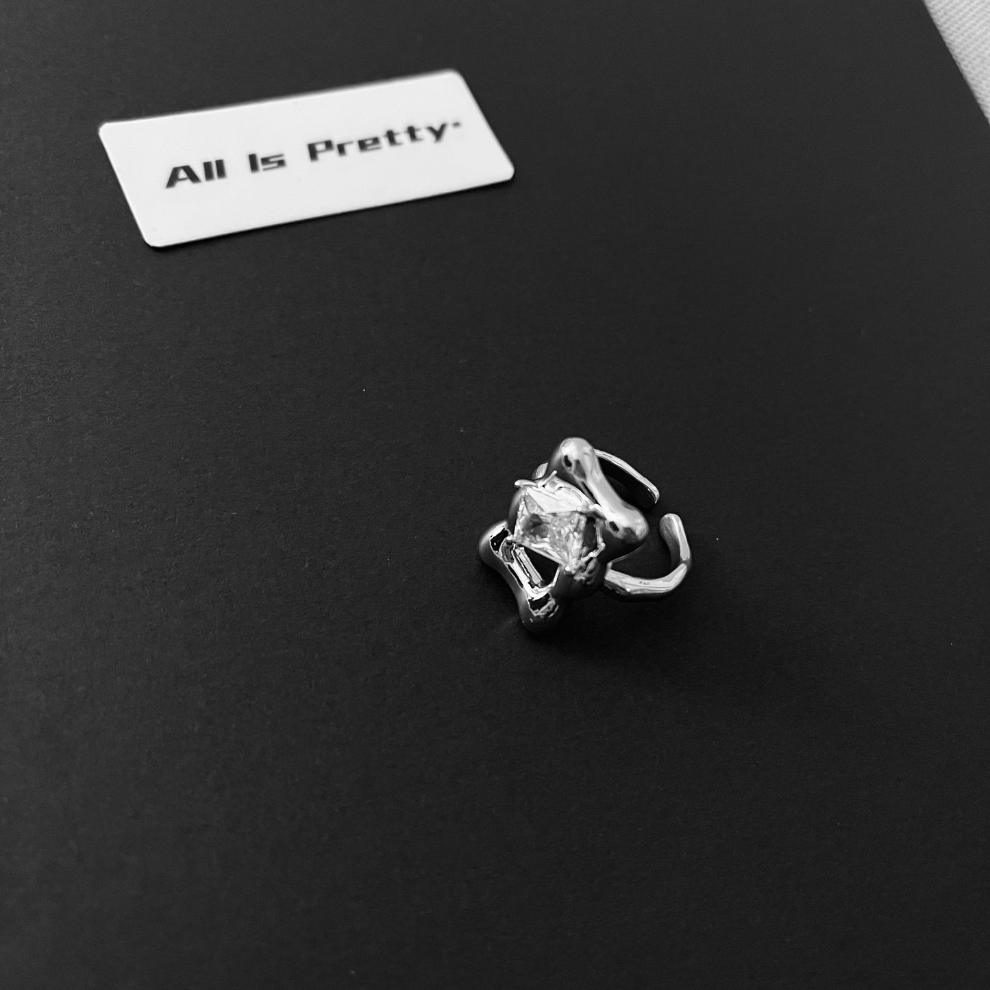 Crystal mirror ring