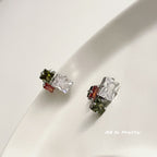 Geometry colour gem studded earrings