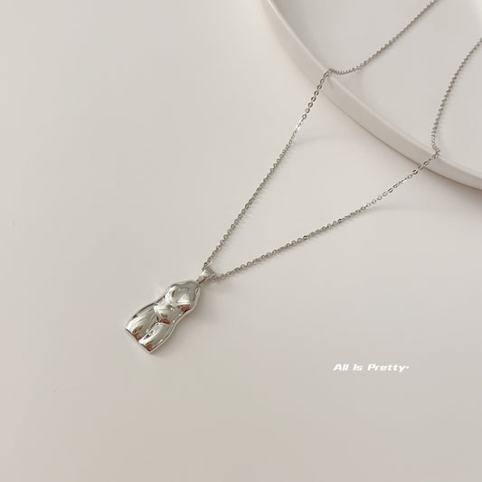 Sculptural Human Figure Pendant Necklace