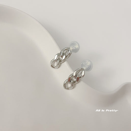 Minimalism chain clip-on earrings