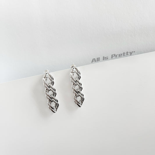 Geometry chain drop earrings
