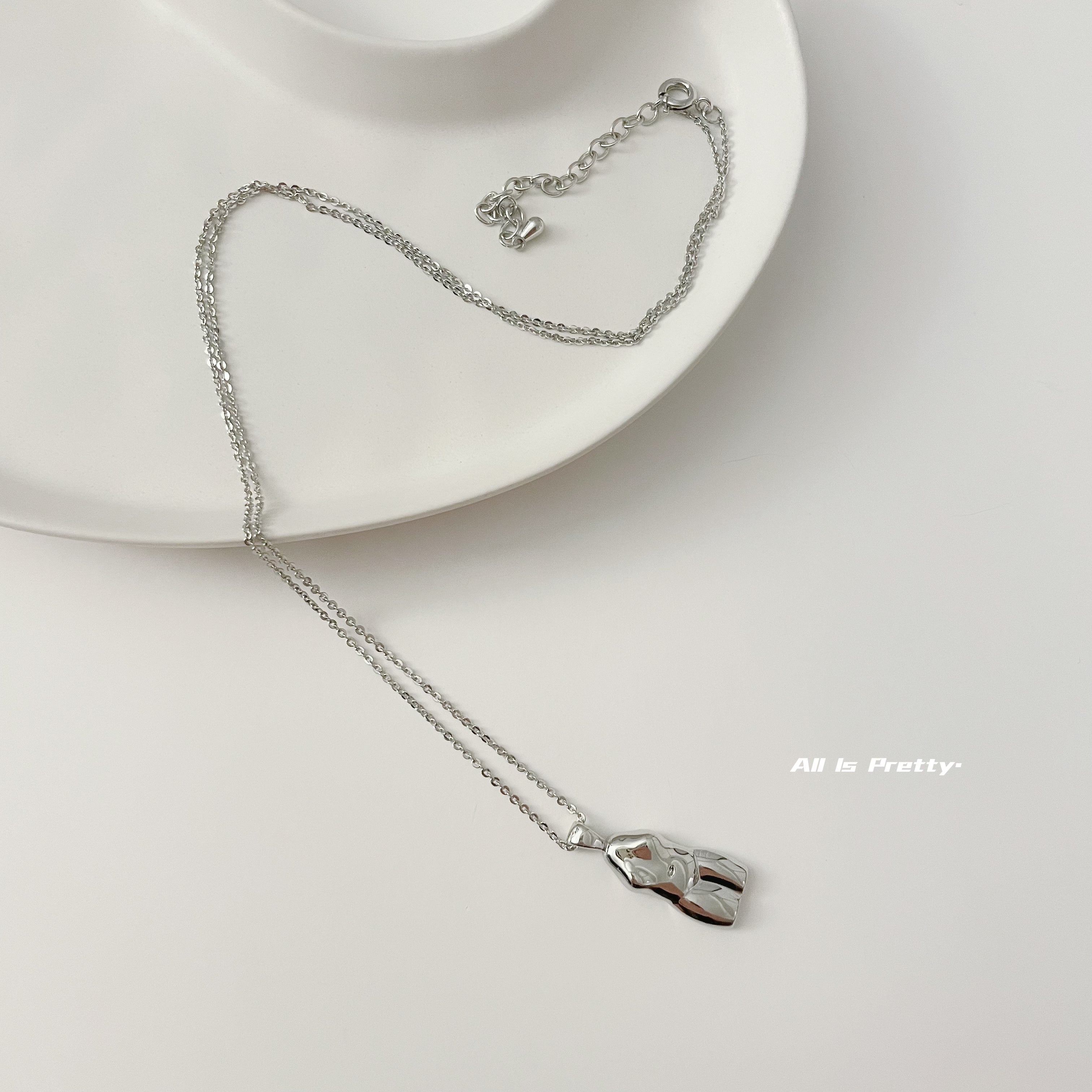 Sculptural Human Figure Pendant Necklace