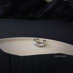 Zirconia chain gold plated ring