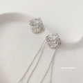 Unbalanced textured rose earrings