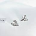 Rough heart shape studded earrings