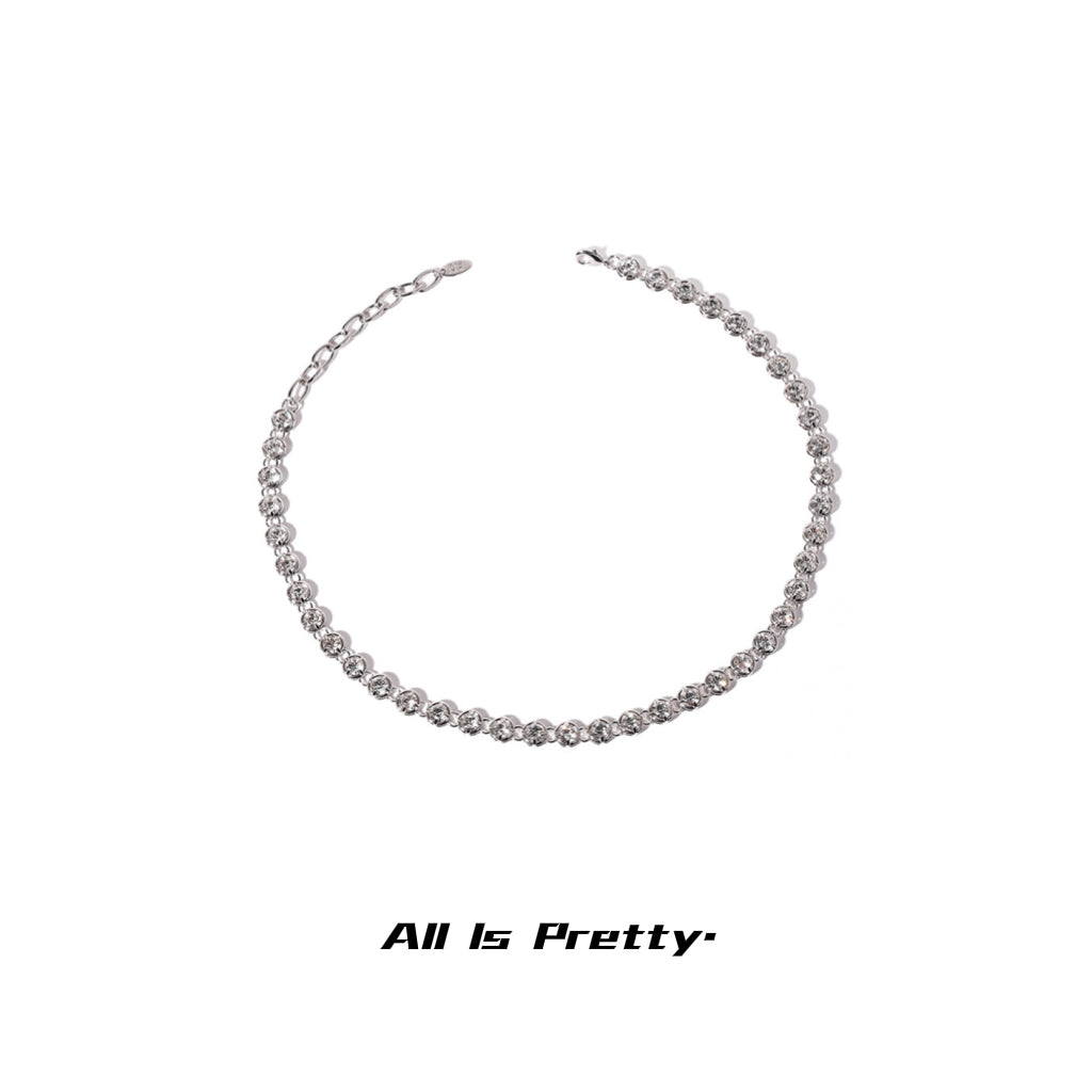 Glamour Tennis Crystal Gold-Plated Necklace
