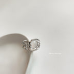 Layered moonstone open ring
