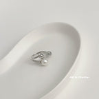 Handmade pearl top open ring
