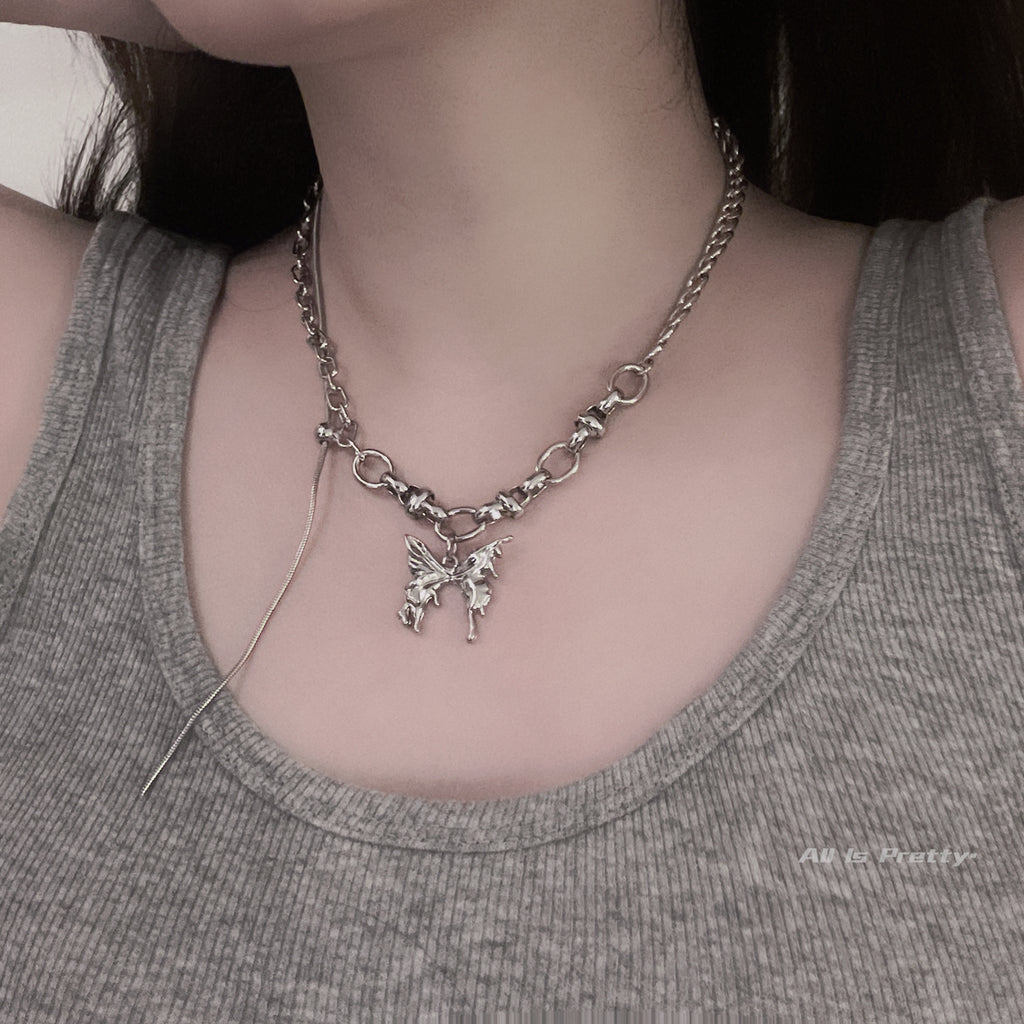 Butterfly Chunky Chain Necklace