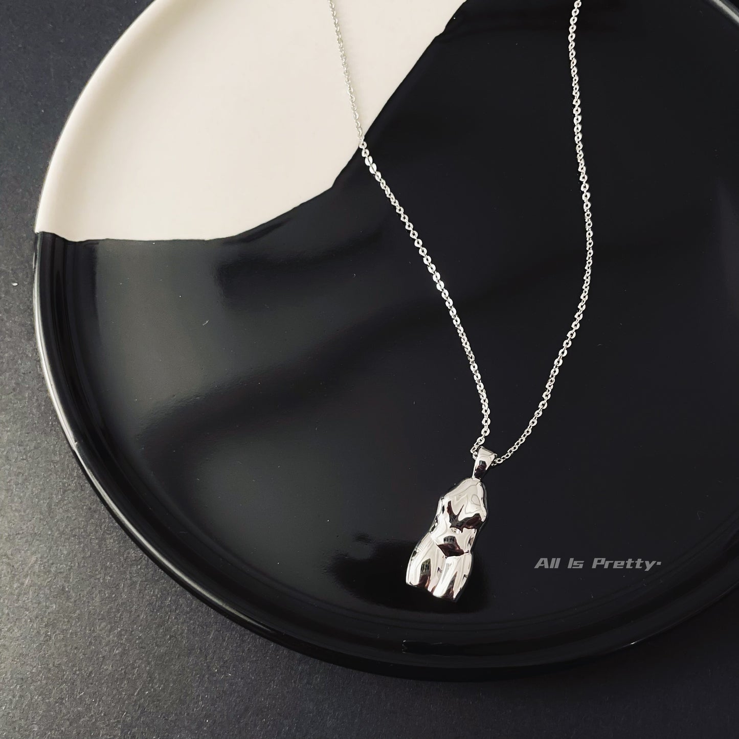 Sculptural Human Figure Pendant Necklace