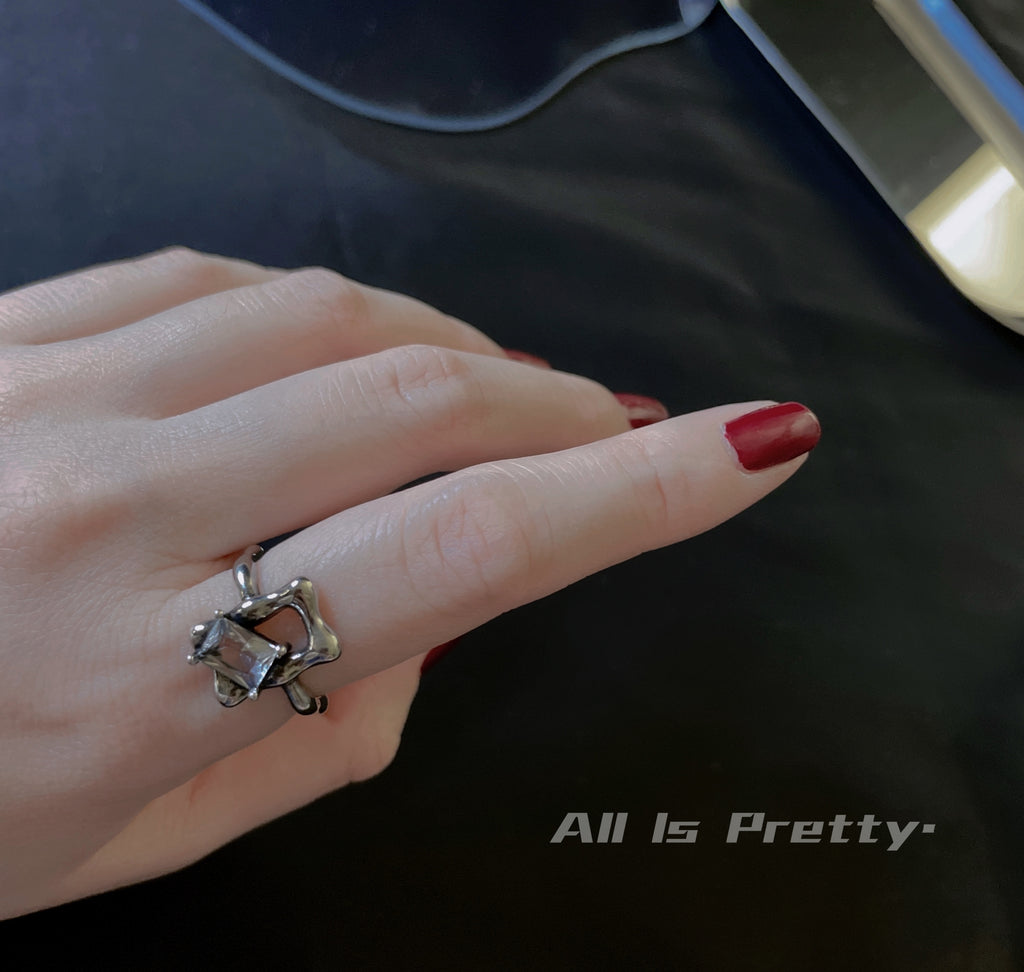 Crystal gold plated ring