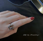 Crystal gold plated ring
