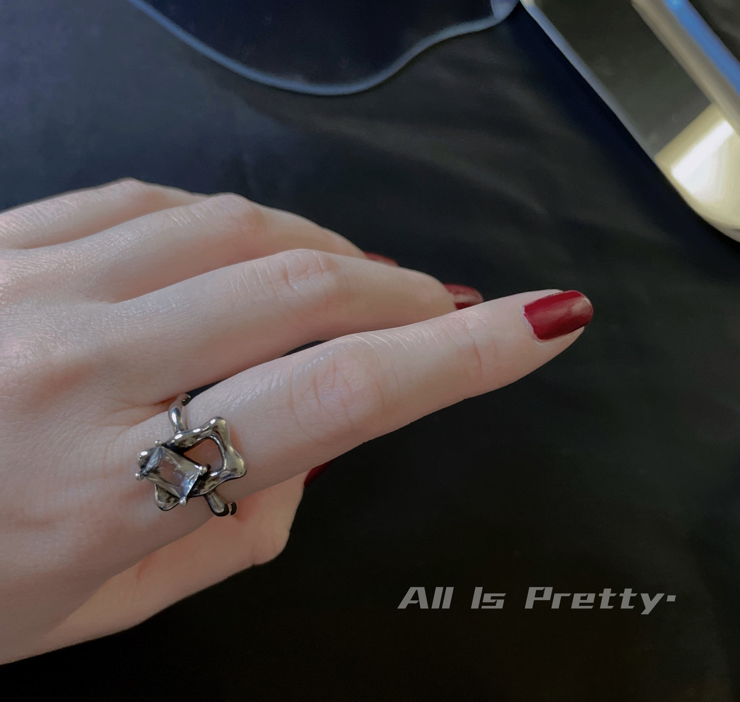 Crystal gold plated ring